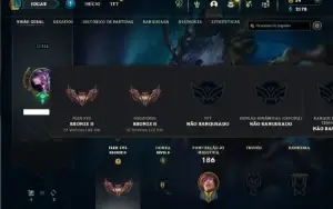 Bronze 2 com TODOS os champs e 101 Skins ( Mais de 70 Jogos)