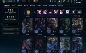 Platina 3 com TODOS os champs e 181 Skins + 4 Vitoriosas