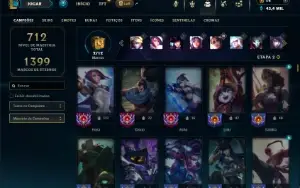 Platina 3 com TODOS os champs e 181 Skins + 4 Vitoriosas
