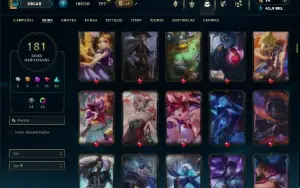 Platina 3 com TODOS os champs e 181 Skins + 4 Vitoriosas