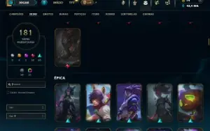 Platina 3 com TODOS os champs e 181 Skins + 4 Vitoriosas