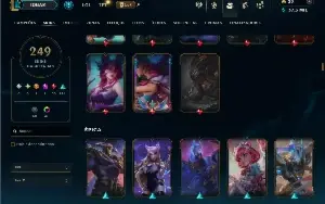 Unranked com TODOS os champs e 249 Skins ( MAIN ADC )