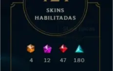 Conta Platina League of Legends com 421 skins (12 miticas)