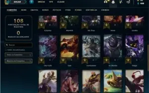 Conta unranked com 31 Champs e 14 Skins