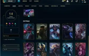 Conta unranked com 31 Champs e 14 Skins