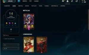 Conta unranked com 31 Champs e 14 Skins