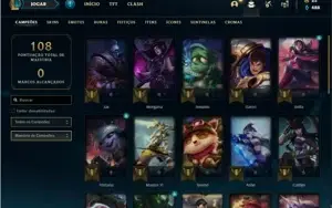 Conta unranked com 31 Champs e 14 Skins