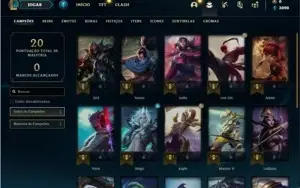 Conta bronze 3 com 22 Champs e 4 Skins + 1 Prestigio do Lee