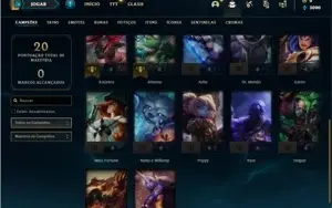 Conta bronze 3 com 22 Champs e 4 Skins + 1 Prestigio do Lee
