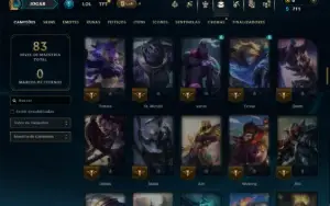 Mestre com 110 Champs e 9 Skins +21 Fragmentos
