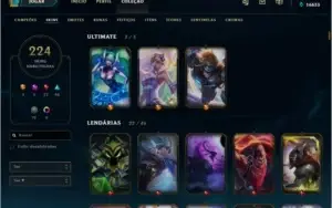 Conta LoL (RS$4000+ gasto) - 224 Skins - 76 Legadas