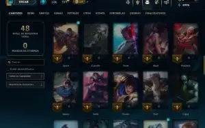 Platina 3 com 65 Champs e 4 Skins