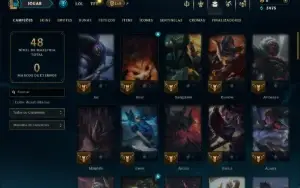 Platina 3 com 65 Champs e 4 Skins