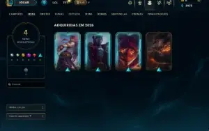 Platina 3 com 65 Champs e 4 Skins