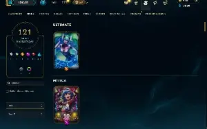 Unranked com TODOS os champs e 121 Skins ( SUP / MID / JG )