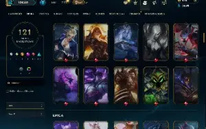 Unranked com TODOS os champs e 121 Skins ( SUP / MID / JG )