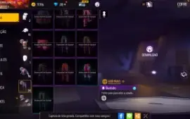 Conta de Free Fire com o primeiro passe e algumas roupas