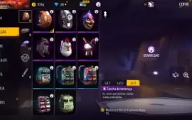 Conta de Free Fire com o primeiro passe e algumas roupas