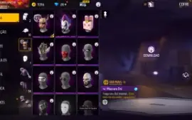 Conta de Free Fire com o primeiro passe e algumas roupas