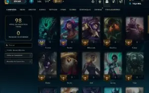 Platina 3 com 50 Champs e 11 Skins
