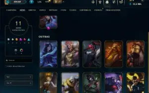 Platina 3 com 50 Champs e 11 Skins