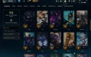 Platina 3 com 50 Champs e 11 Skins
