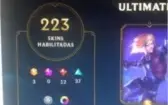 Conta de league of legends com todos champs e 223 skins