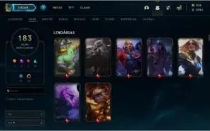 Conta LoL 183 skins, 7 vitoriosas mmr platina