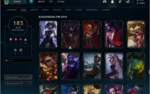 Conta LoL 183 skins, 7 vitoriosas mmr platina