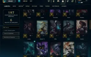Bronze 4 com 60 Champs e 26 Skins + 5 Espolios