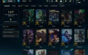 Bronze 4 com 60 Champs e 26 Skins + 5 Espolios
