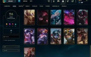 Bronze 4 com 60 Champs e 26 Skins + 5 Espolios