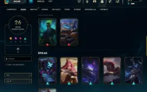 Bronze 4 com 60 Champs e 26 Skins + 5 Espolios