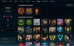 Conta LoL 235 skins