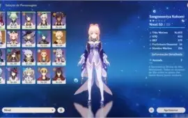 Genshin impact Conta com Mona C1, Kokomi e banner garantido