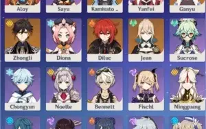 Ganyu + Zhongli + Ayaka + Diluc c1 + Jean AR 49