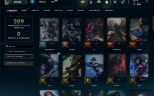 Unranked com 65 Champs e 50 Skins +2 Fragmentos