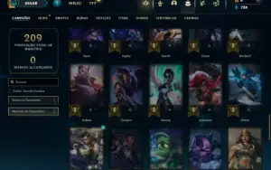 Unranked com 65 Champs e 50 Skins +2 Fragmentos