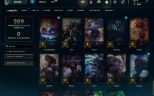 Unranked com 65 Champs e 50 Skins +2 Fragmentos