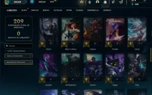 Unranked com 65 Champs e 50 Skins +2 Fragmentos
