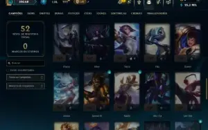 Mestre com 60 Champs e 16 Skins ( 35 PDL )