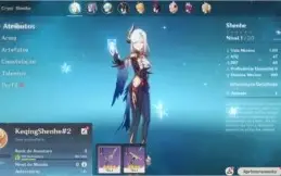 Conta Genshin Impact AR 7 com Shenhe + Keqing