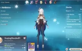 Conta Genshin Impact AR 7 com Shenhe + Keqing