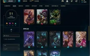 Conta ouro 3 com 51 champs e 21 skins