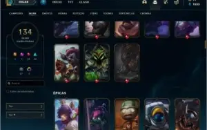 Conta ouro 4 com TODOS os champs e 134 skins (MAIN SUPORTE)