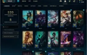 Conta ouro 4 com TODOS os champs e 134 skins (MAIN SUPORTE)