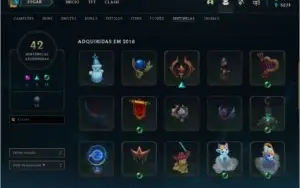 Conta ouro III, 357 skins, 4 ultimates, 3 míticas.