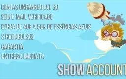Contas Smurf/Unranked LVL 30 Sem E-mail Verificado