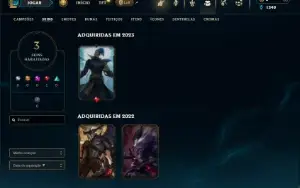 Ferro 1 com 27 Champs e 3 Skins + 2 Fragmentos