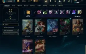 Ferro 1 com 27 Champs e 3 Skins + 2 Fragmentos